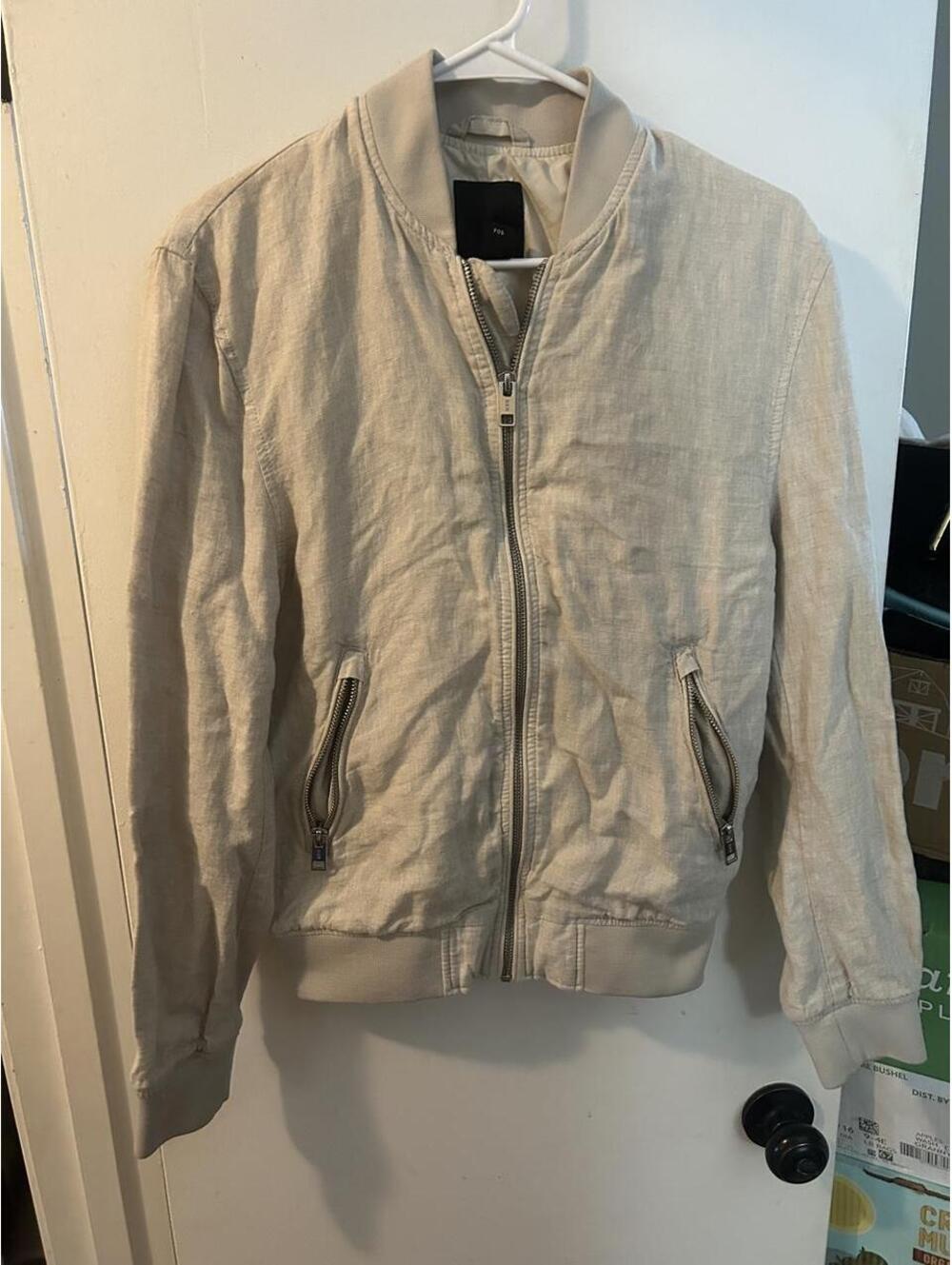 H&M cream bomber jacket in a US S